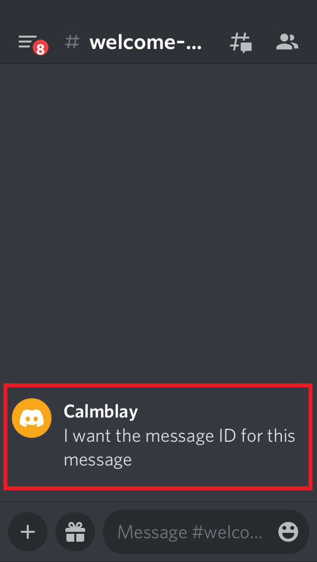 To copy the message ID on mobile: