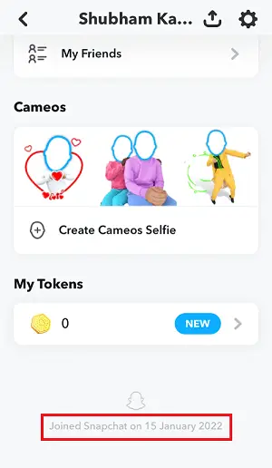 How to Find When Your Snapchat Account Was Created Step-2
