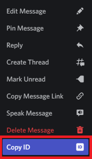 To copy the message ID on desktop