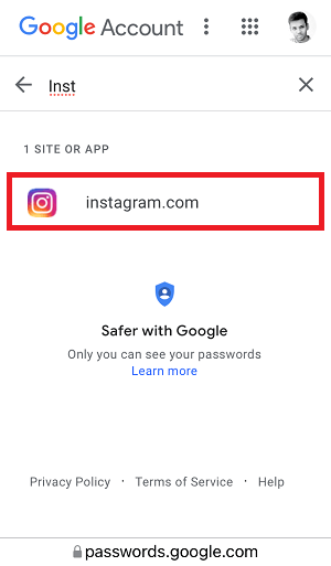 How to see your Instagram password on an Android phone Step-3