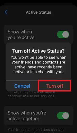 How to Appear Offline on Messenger Step-3