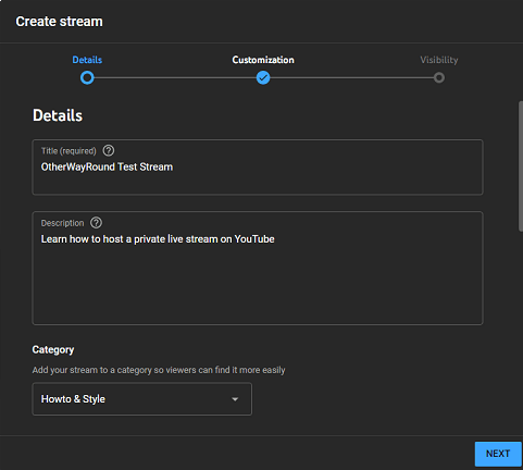 How to Host a Private Live Stream on YouTube Step-4