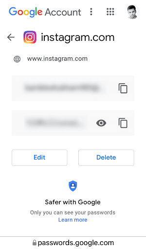 How to see your Instagram password on an Android phone Step-4