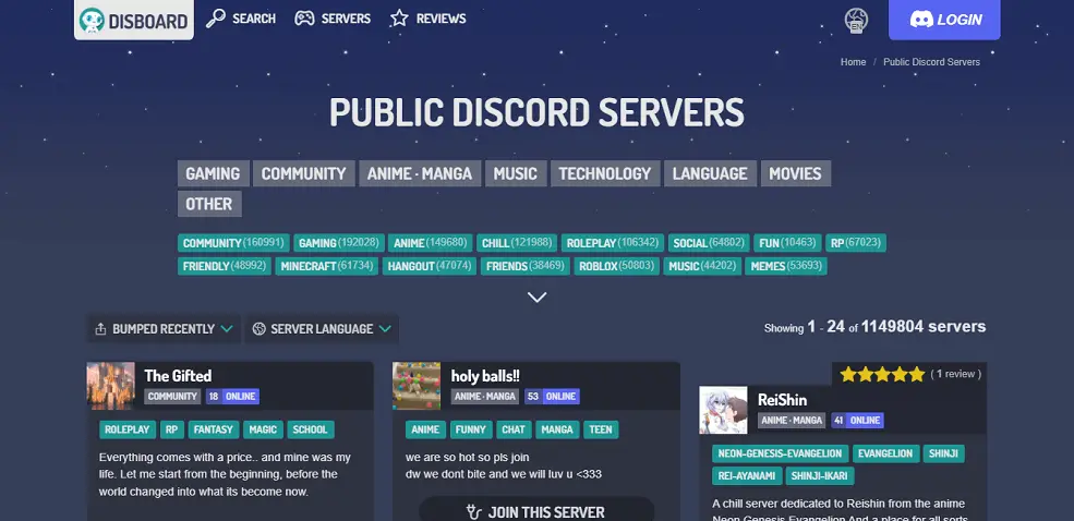 Best online directories to find public servers 
