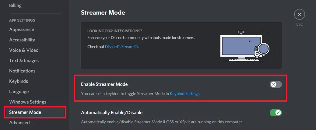 Streamer Mode on Discord