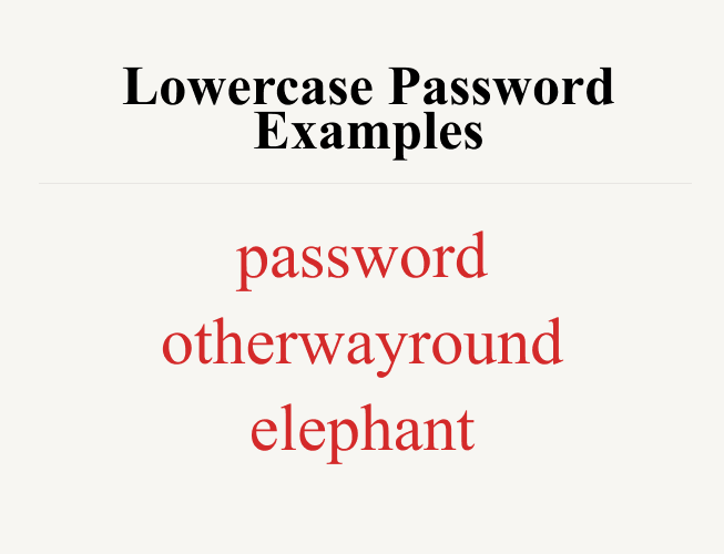 What is a Lowercase or Uppercase Password?