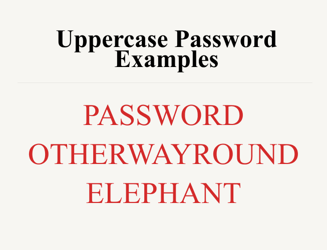 What is a Lowercase or Uppercase Password?