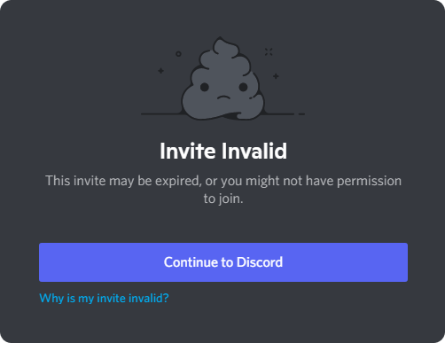 Why is my Discord invite link invalid