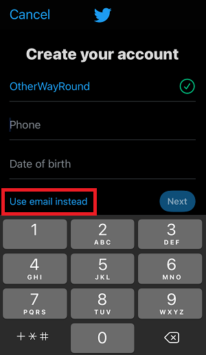 Fix "Please enter a valid phone number" on Twitter Step-1