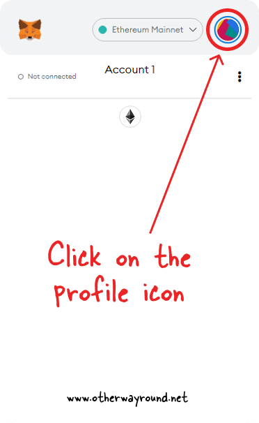 Click the profile icon-metamask change language