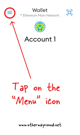 Tap on the "Menu" icon-metamask change language