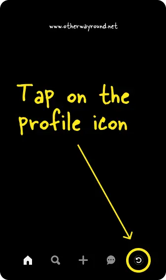 Tap on the profile icon How To Get Pinterest Profile Link From App Step-1