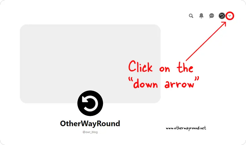 Click on the "down arrow" located at the top right. How to Change Pinterest Business Account Back to Personal - Web App