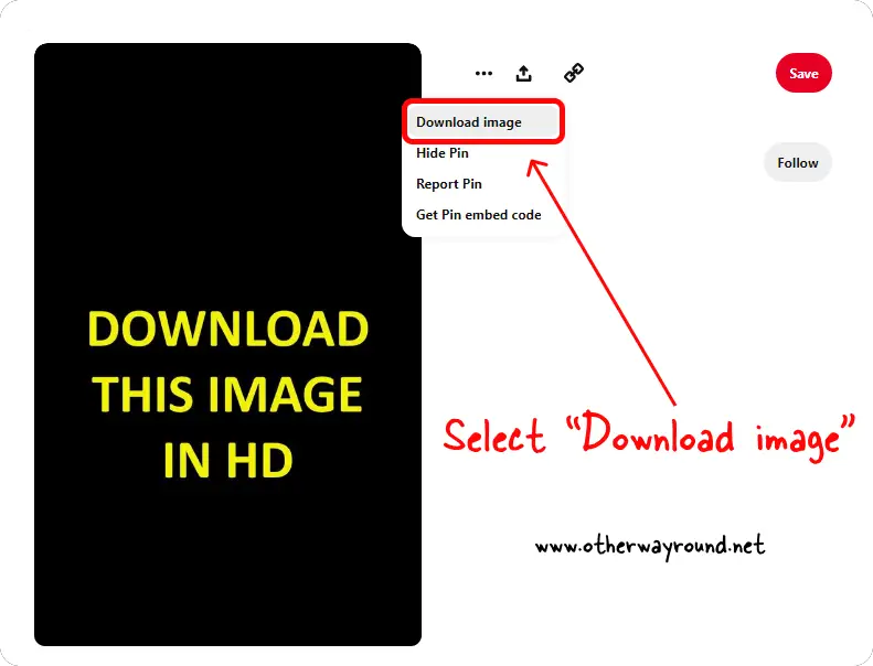 Select "Download image"-How To Download Pinterest Images In HD Quality