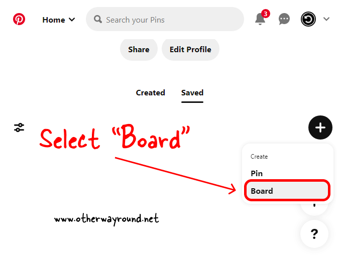 Select board. How To Make Pins Private On Pinterest Web Step-1.2