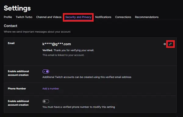 How to Change Your Email Address on Twitch Step-2