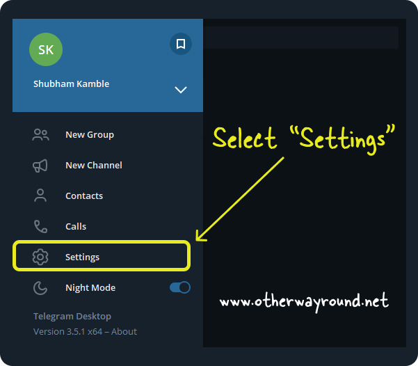 How to change font size in Telegram Desktop Step-2