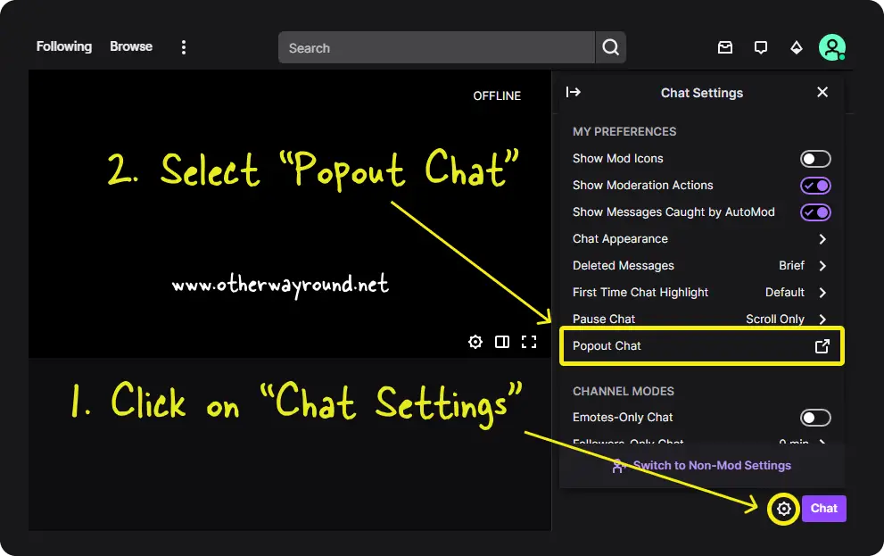 How to Pop Out Twitch Chat Step-3