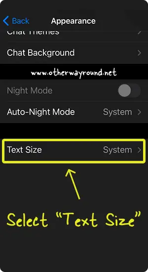How to change font size in Telegram on iPhone Step-3