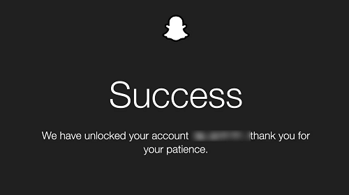 How to unlock your locked Snapchat account? Unlock Successful