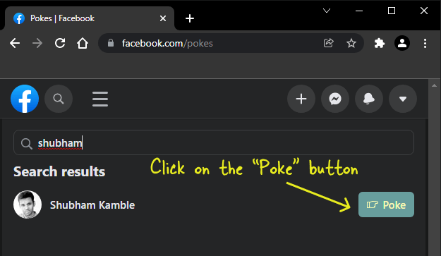 How To Poke Someone On Facebook Web Step-4