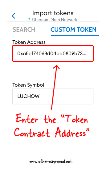 Enter "Token Address"-metamask not showing tokens