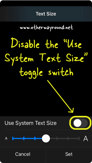 How to change font size in Telegram on iPhone Step-4