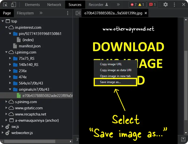 Save the image-How To Download Pinterest Images In HD Quality Step-5