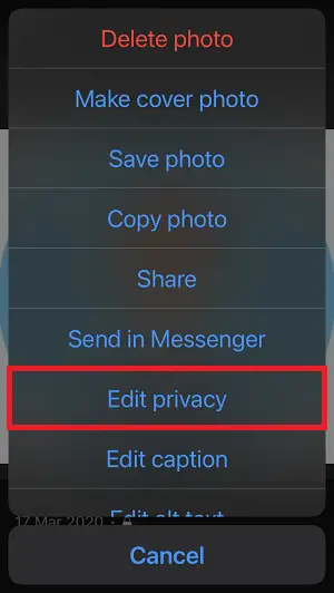 Select "Edit privacy"