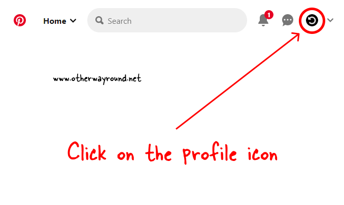 Click on the profile icon. How To Create A New Board On Pinterest (Web) Step-1