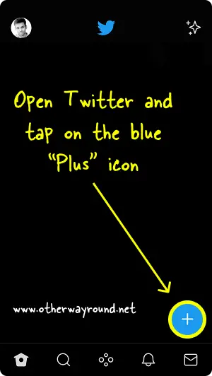Open Twitter. How To Tweet A Blank Tweet Step-2