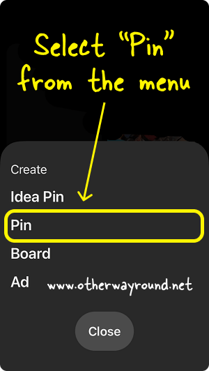 Select "Pin" from the menu. How To Post A Video On Pinterest On iPhone Step-2