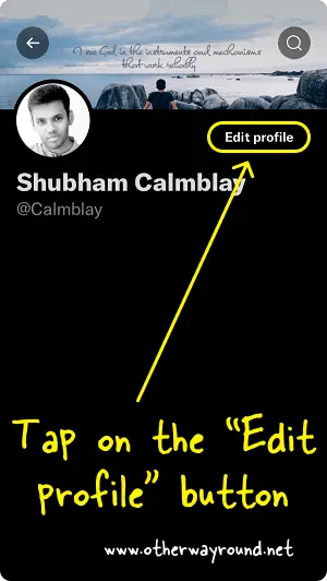 Tap on the "Edit profile" button. How To Delete Twitter Profile Picture Step-3