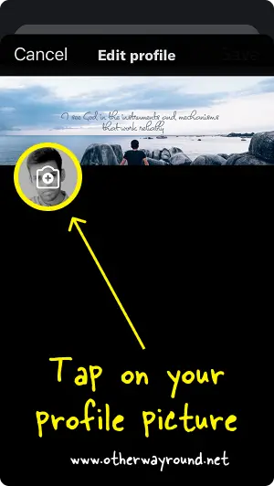 Tap on your profile picture. How To Delete Twitter Profile Picture Step-4