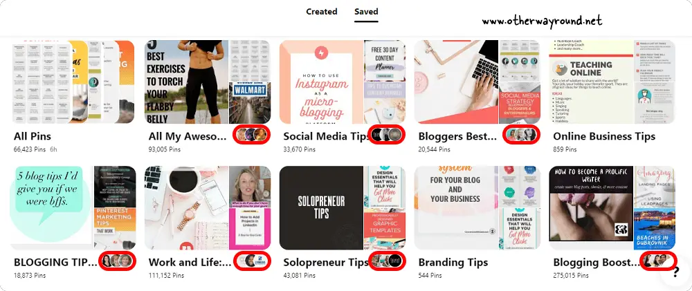 Find a board with multiple profile picture icons. How To Find Group Boards On Pinterest Method-2 Step-4