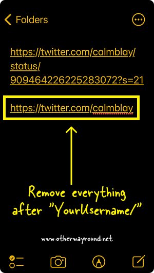ove everything after "YourUsername/". How To Get My Twitter Profile Link Step-4