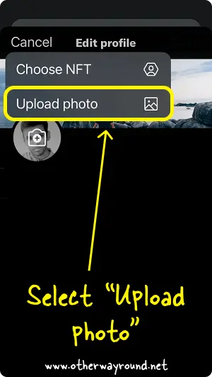Select "Upload photo". How To Delete Twitter Profile Picture Step-5