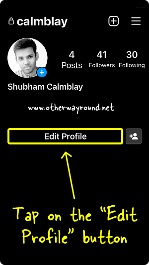Tap on the "Edit Profile" button. How To Put Pinterest Link On Instagram Bio Step-5
