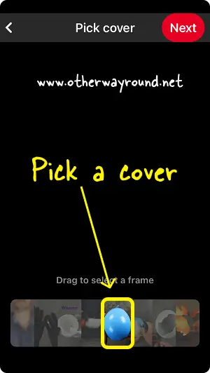 Pick a cover. How To Post A Video On Pinterest On iPhone Step-5