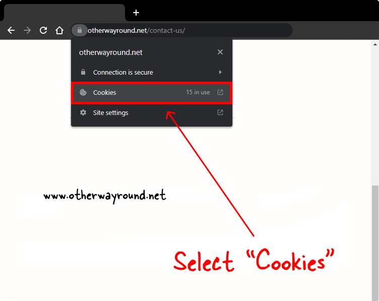 Select "Cookies". How To View Cookies In Chrome Method-1 Step-2