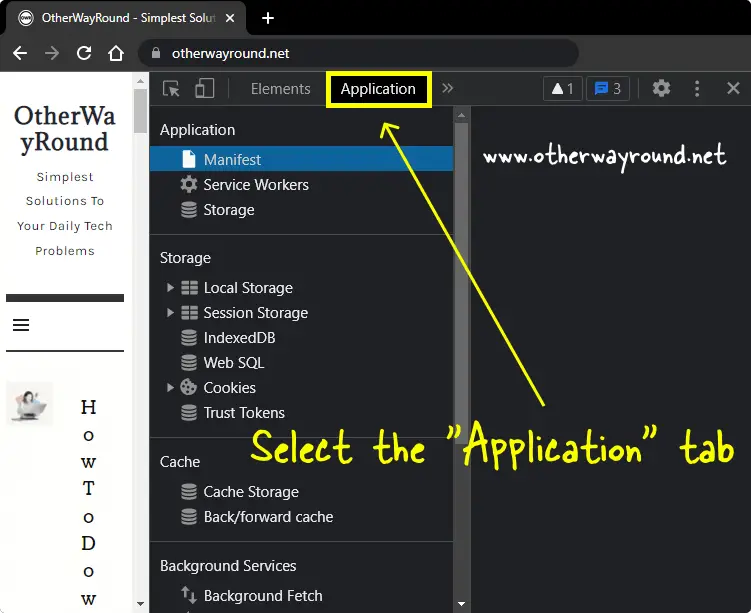 Select the "Application" tab. How To View Cookies In Chrome Method-2 Step-2