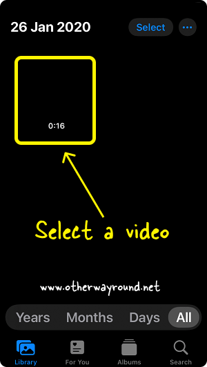How To Check Video Size On iPhone Step-2
