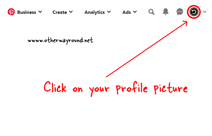 Click on your profile picture. How To Create A Board On Pinterest Business Web Step-2