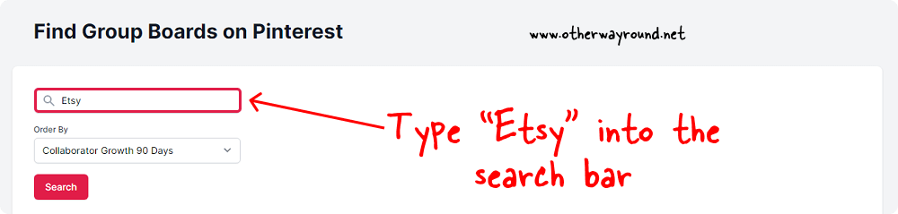 How To Find Etsy Group Boards On Pinterest Step-2