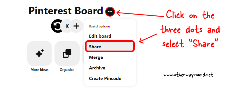 How To Share A Pinterest Board Web Step-2