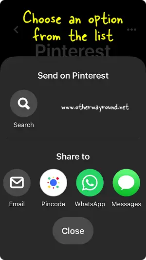 How To Share A Pinterest Board App Step-3