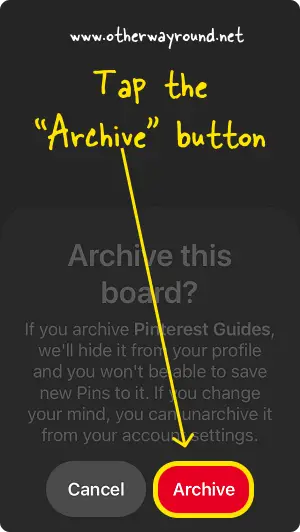 How To Archive Pinterest Boards App Step-4