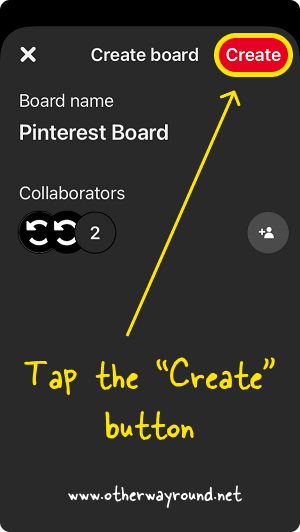 How To Create A Pinterest Board With Someone App Step-5