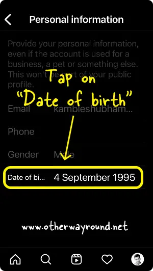 How To Change Age On Instagram Step-4