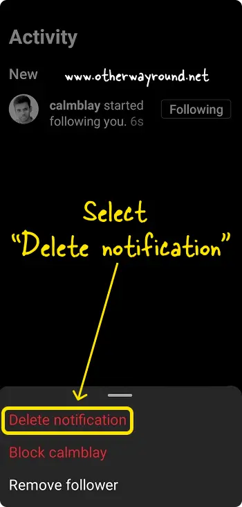 How To Delete Instagram Notifications On Android Step-3